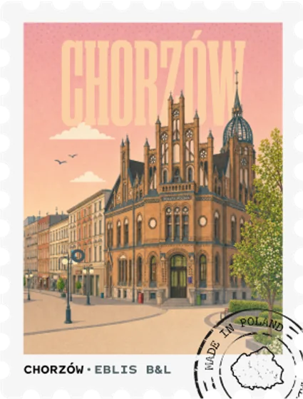 Chorzów – postage stamp – magnet design