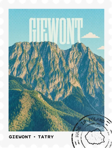 Giewont – postage stamp – magnet design