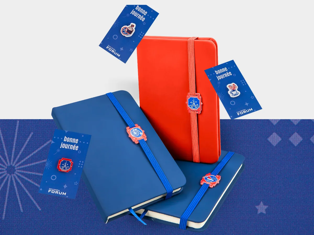 Pins and notebook charms – Centrum Handlowe Forum Gliwice, a dothat case study