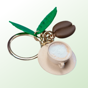 Brelok reklamowy 3D w kształcie kubka kawy – indywidualny projekt dla kawiarni